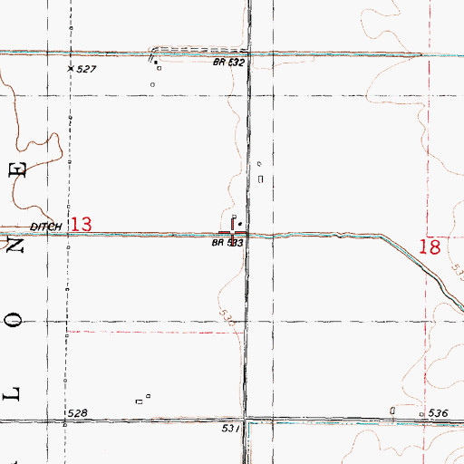 Topographic Map of Crane Creek, IL