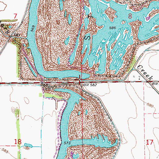 Topographic Map of Crane Creek, IL