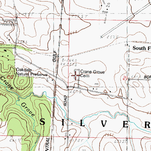 Topographic Map of Cranes Grove Cemetery, IL