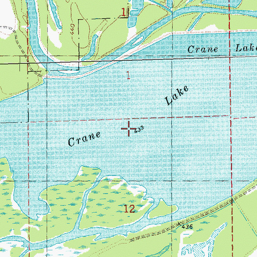 Topographic Map of Crane Lake, IL
