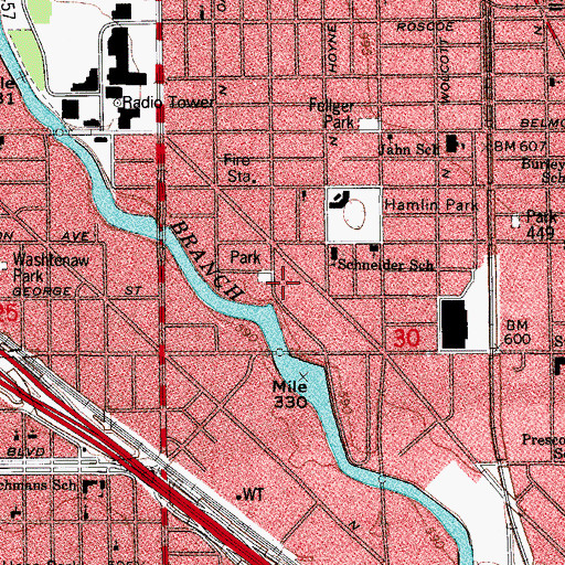 Topographic Map of Crane School, IL