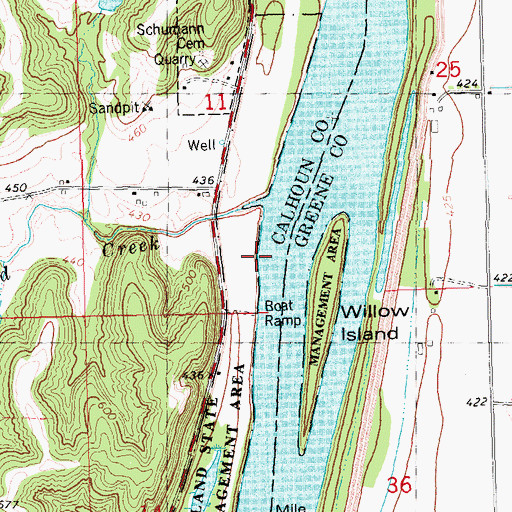 Topographic Map of Crawford Creek, IL