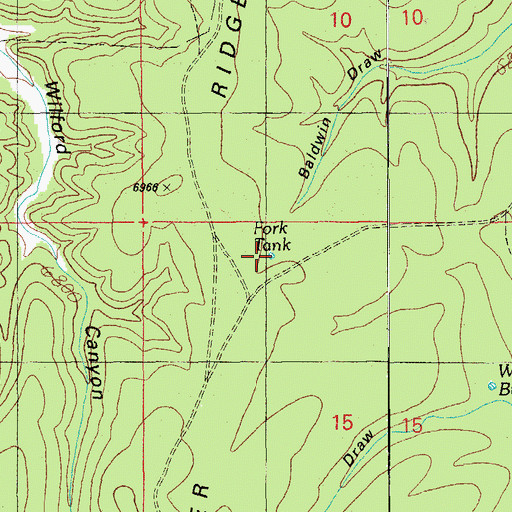 Topographic Map of Fork Tank, AZ