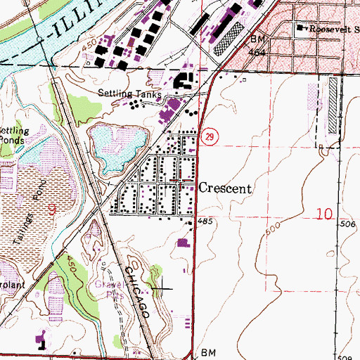 Topographic Map of Crescent, IL