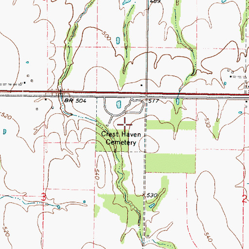 Topographic Map of Crest Haven Cemetery, IL