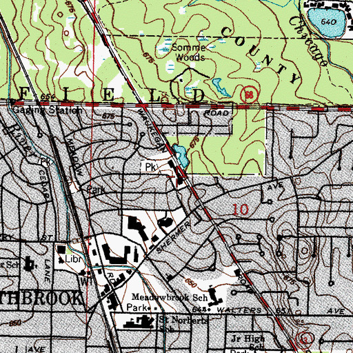 Topographic Map of Crestwood School, IL