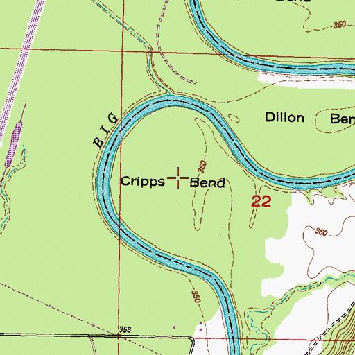 Topographic Map of Cripps Bend, IL