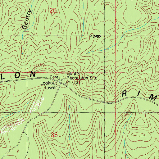 Topographic Map of Gentry Recreation Site, AZ