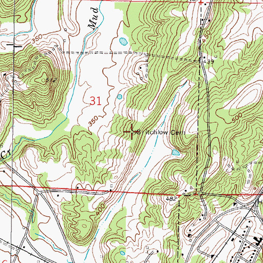 Topographic Map of Critchlow Cemetery, IL