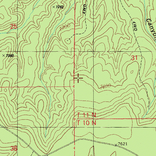 Topographic Map of Hangmans Tank, AZ