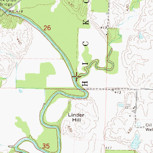 Topographic Map of Crooked Creek, IL