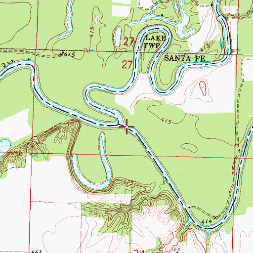 Topographic Map of Crooked Creek, IL