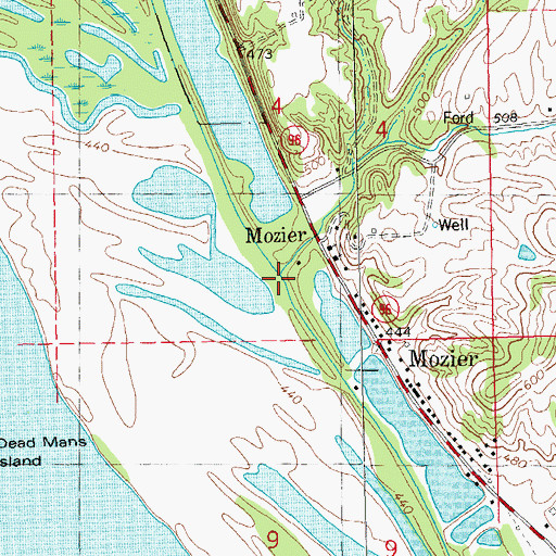 Topographic Map of Crooked Creek, IL