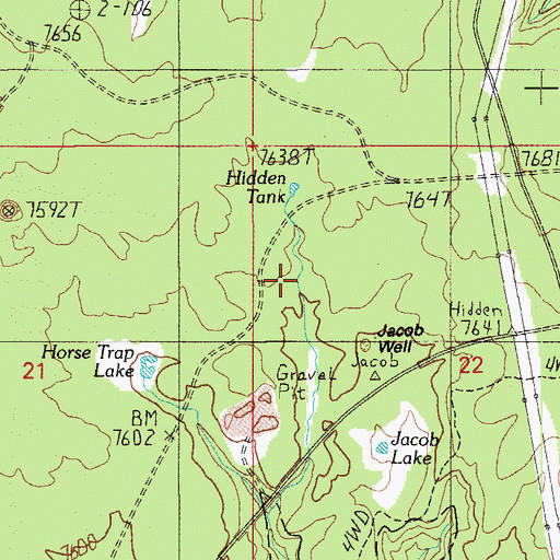 Topographic Map of Hidden Tank, AZ