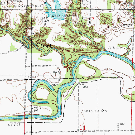 Topographic Map of Crooked Creek, IL