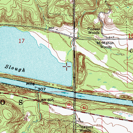 Topographic Map of Crooked Creek, IL
