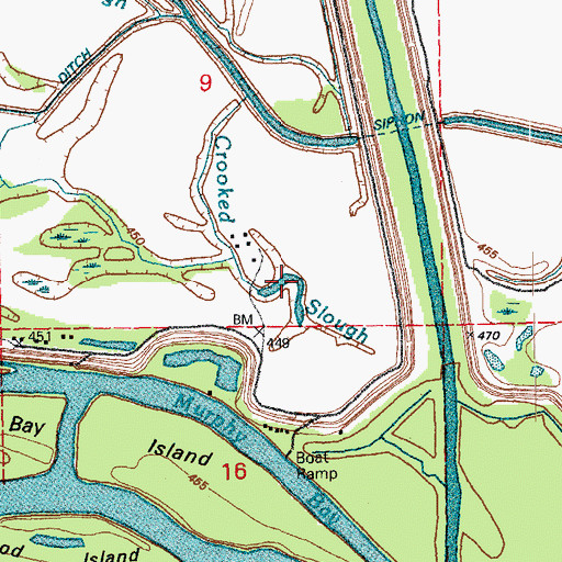 Topographic Map of Crooked Slough, IL