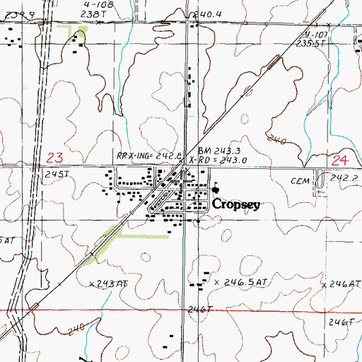Topographic Map of Cropsey, IL