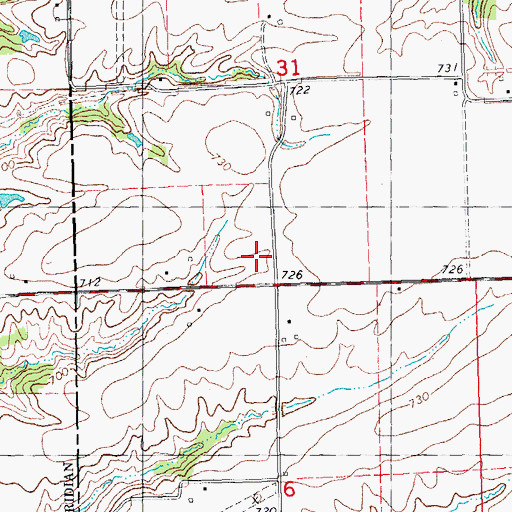Topographic Map of Cross Lane School (historical), IL
