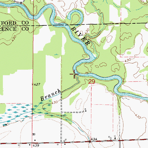 Topographic Map of Crow Branch, IL