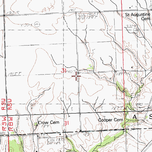 Topographic Map of Crows Point School (historical), IL
