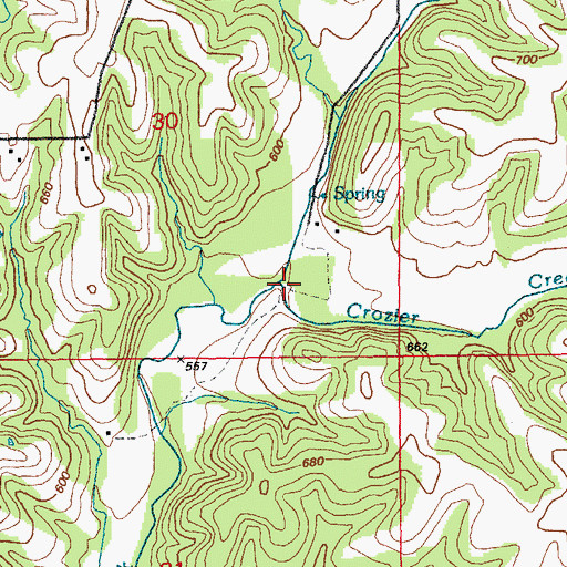Topographic Map of Crozier Creek, IL