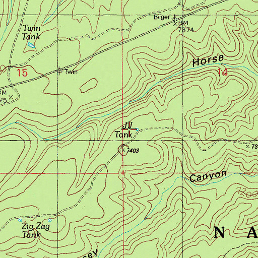 Topographic Map of J.J. Tank, AZ