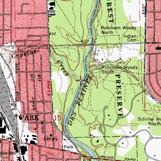 Topographic Map of Crystal Creek, IL