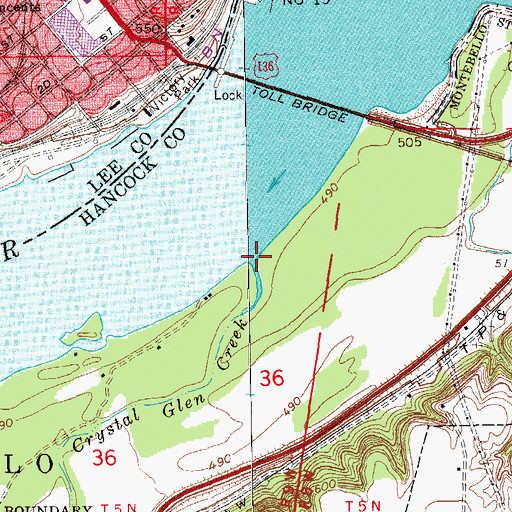 Topographic Map of Crystal Glen Creek, IL