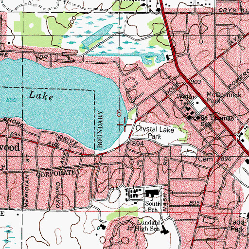 Topographic Map of Crystal Lake Park, IL