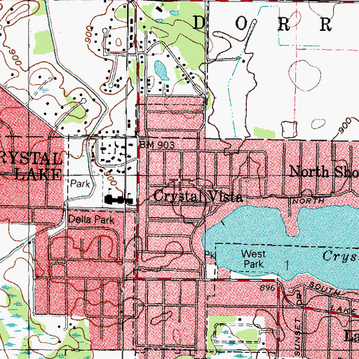 Topographic Map of Crystal Vista, IL