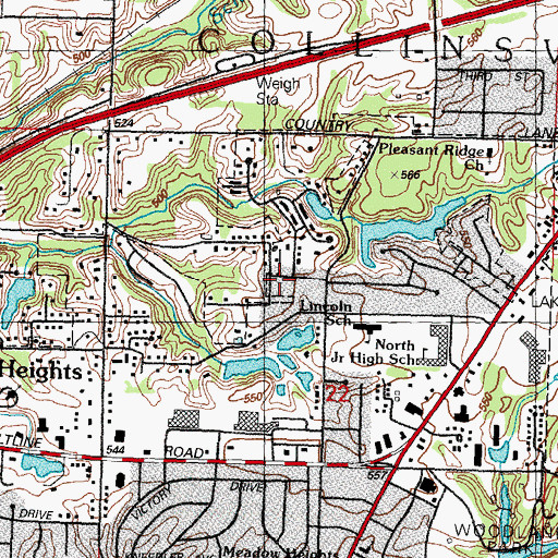Topographic Map of Cuba School, IL