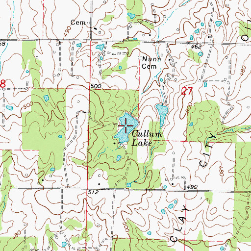 Topographic Map of Cullum Lake, IL