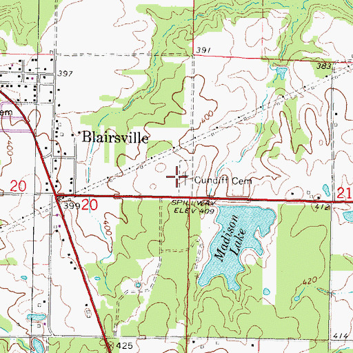 Topographic Map of Cundiff Cemetery, IL