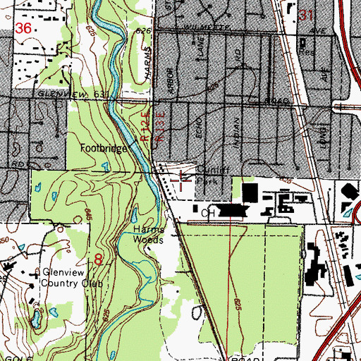 Topographic Map of Cunliff Park, IL