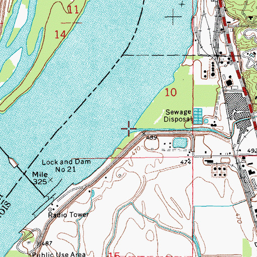 Topographic Map of Curtis Creek, IL