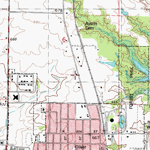 Topographic Map of Cusaac School (historical), IL