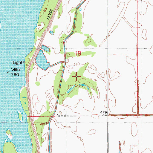 Topographic Map of Cutoff Slough, IL