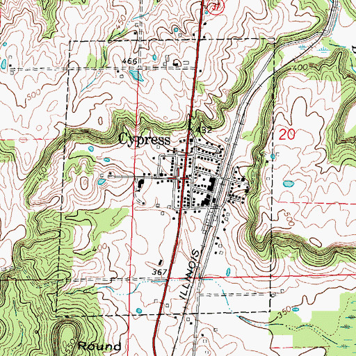 Topographic Map of Cypress, IL