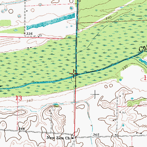 Topographic Map of Cypress Creek, IL