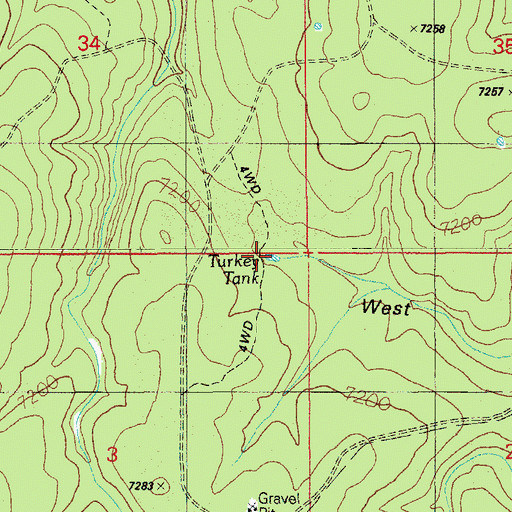 Topographic Map of Turkey Tank, AZ