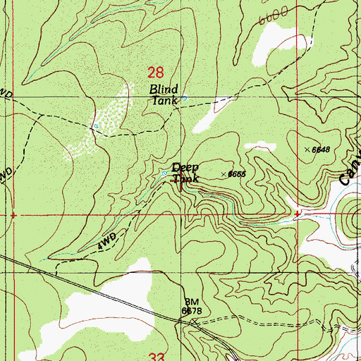 Topographic Map of Deep Tank, AZ