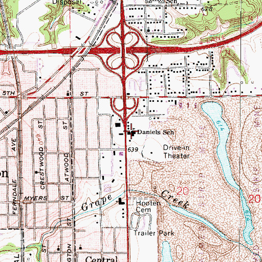 Topographic Map of Daniel Elementary School, IL