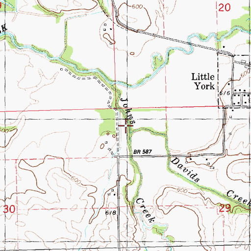Topographic Map of Davids Creek, IL