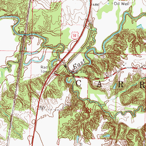 Topographic Map of Davidson Creek, IL