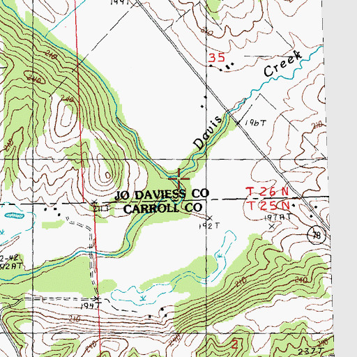 Topographic Map of Davis Creek, IL