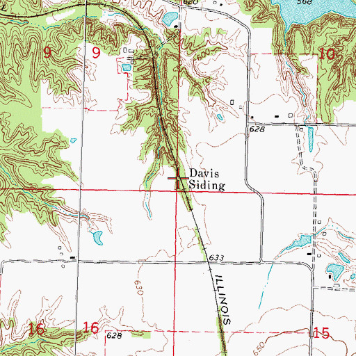 Topographic Map of Davis Siding, IL