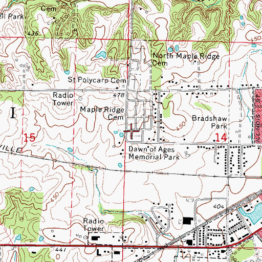 Topographic Map of Dawn of Ages Memorial Park, IL