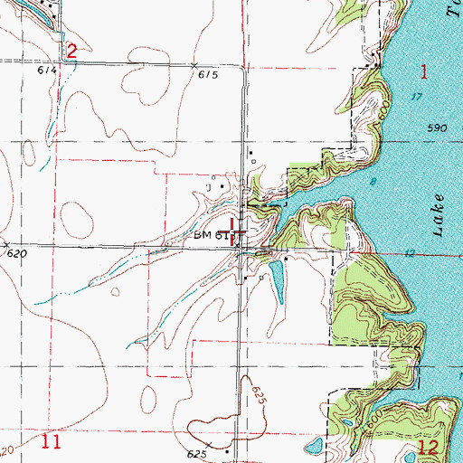 Topographic Map of Dawson School (historical), IL