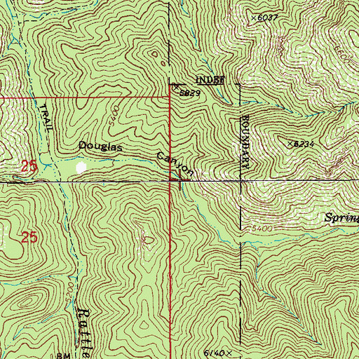 Topographic Map of Douglas Canyon, AZ